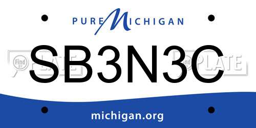 SB3N3C Michigan License Plate