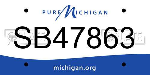 SB47863 Michigan License Plate