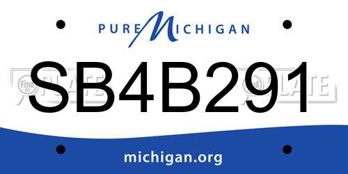 SB4B291 Michigan License Plate