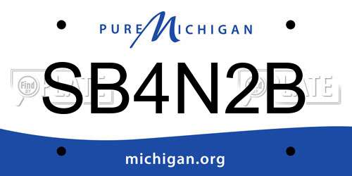 SB4N2B Michigan License Plate