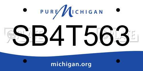 SB4T563 Michigan License Plate