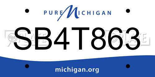 SB4T863 Michigan License Plate