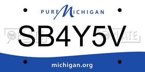 SB4Y5V Michigan License Plate