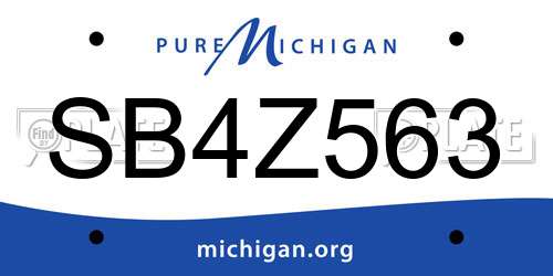 SB4Z563 Michigan License Plate