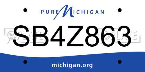 SB4Z863 Michigan License Plate
