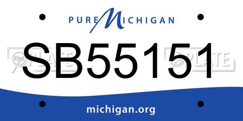 SB55151 Michigan License Plate