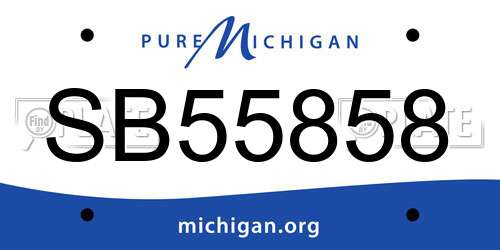 SB55858 Michigan License Plate