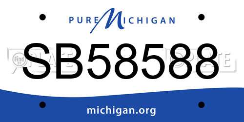SB58588 Michigan License Plate