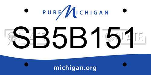 SB5B151 Michigan License Plate