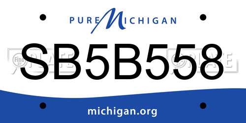 SB5B558 Michigan License Plate