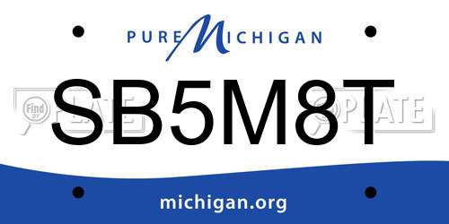 SB5M8T Michigan License Plate