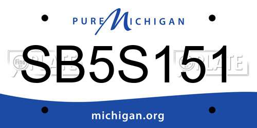 SB5S151 Michigan License Plate