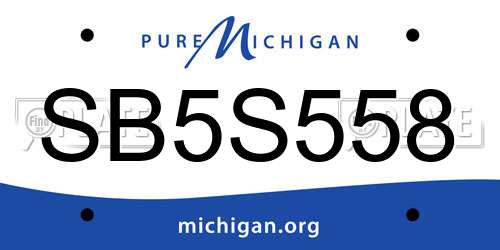 SB5S558 Michigan License Plate