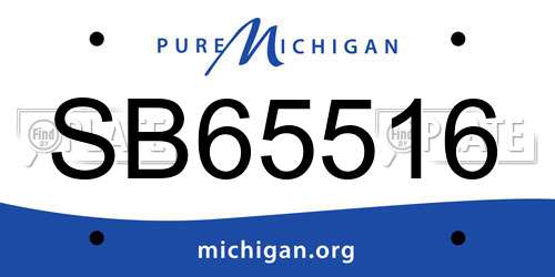 SB65516 Michigan License Plate