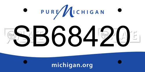 SB68420 Michigan License Plate
