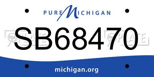 SB68470 Michigan License Plate