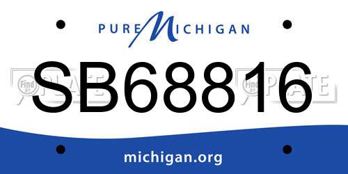SB68816 Michigan License Plate