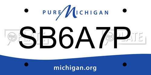 SB6A7P Michigan License Plate