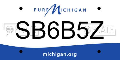 SB6B5Z Michigan License Plate