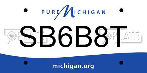 SB6B8T Michigan License Plate