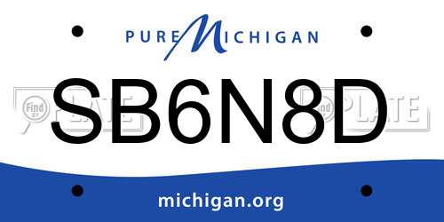 SB6N8D Michigan License Plate