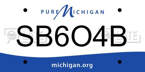 SB6O4B Michigan License Plate