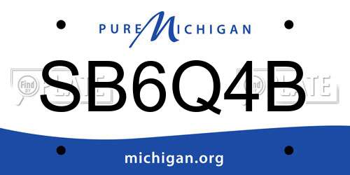 SB6Q4B Michigan License Plate