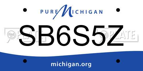 SB6S5Z Michigan License Plate