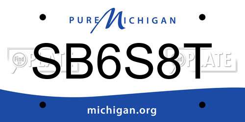 SB6S8T Michigan License Plate