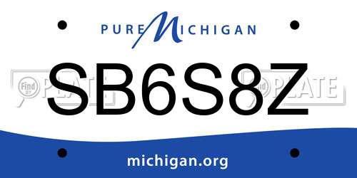 SB6S8Z Michigan License Plate