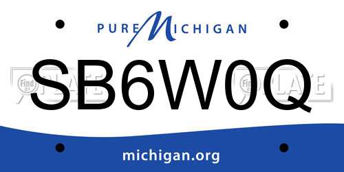 SB6W0Q Michigan License Plate
