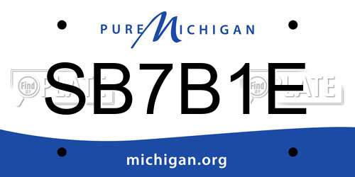 SB7B1E Michigan License Plate