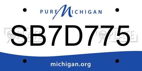 SB7D775 Michigan License Plate