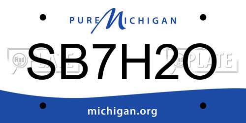 SB7H2O Michigan License Plate