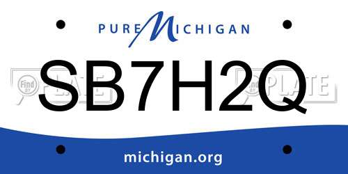 SB7H2Q Michigan License Plate