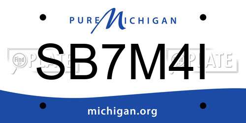 SB7M4I Michigan License Plate