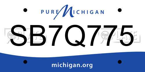 SB7Q775 Michigan License Plate