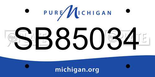 SB85034 Michigan License Plate