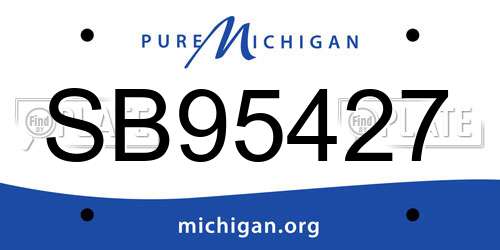 SB95427 Michigan License Plate