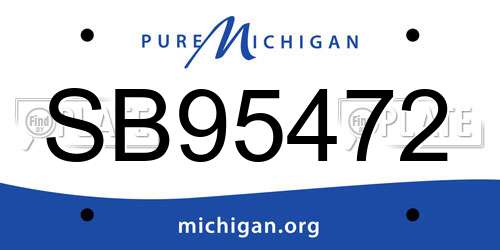 SB95472 Michigan License Plate