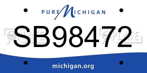 SB98472 Michigan License Plate