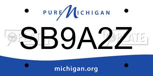SB9A2Z Michigan License Plate