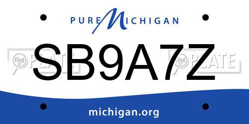 SB9A7Z Michigan License Plate