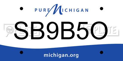 SB9B5O Michigan License Plate