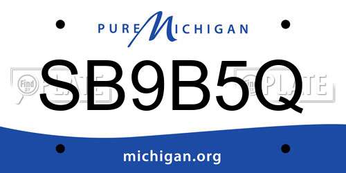 SB9B5Q Michigan License Plate