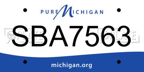 SBA7563 Michigan License Plate
