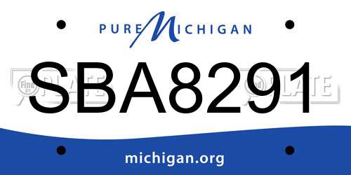 SBA8291 Michigan License Plate