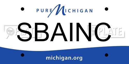 SBAINC Michigan License Plate