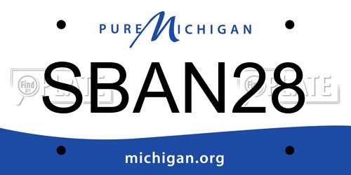 SBAN28 Michigan License Plate