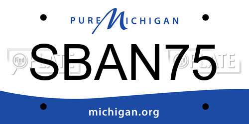 SBAN75 Michigan License Plate